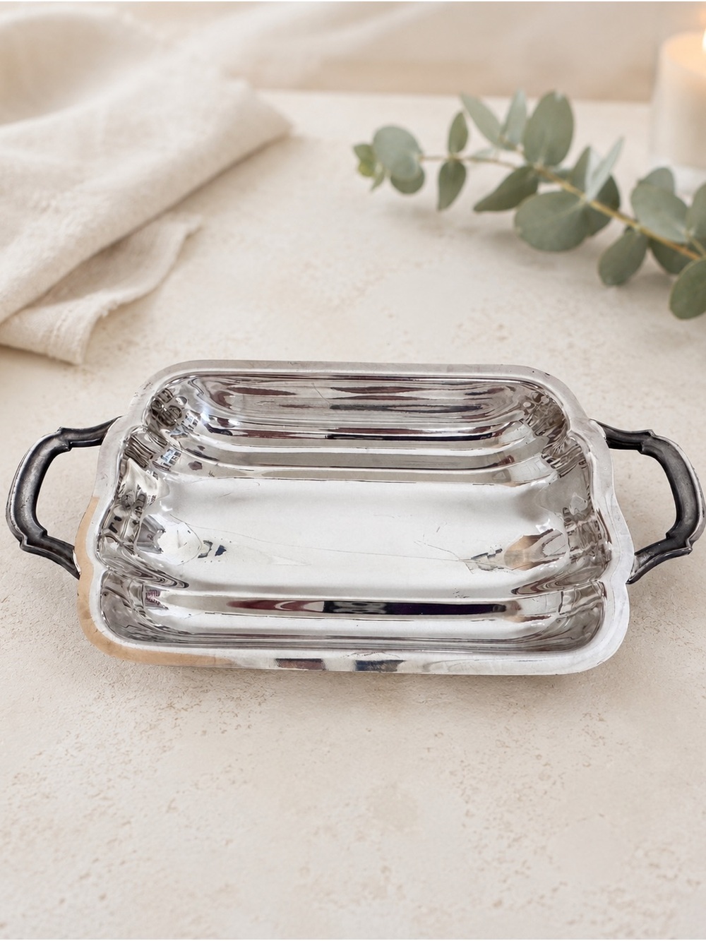 Vintage EPCA Bristol Silver Poole 103 Relish Candy Dish Hollywood Regency